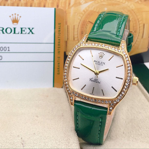 R_olex Gold Dial Watch For Women
