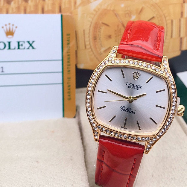 R_olex Gold Dial Watch For Women