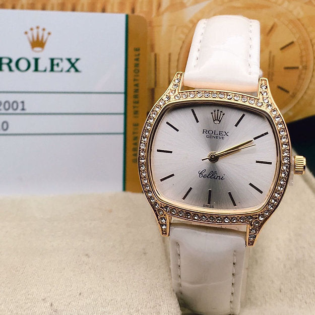 R_olex Gold Dial Watch For Women