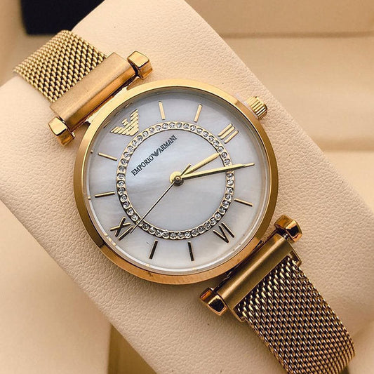 E_mporio A_rmani White Dial Watch For Women