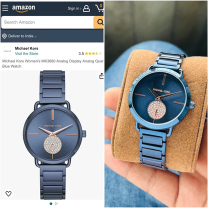 Michae_l Kor_s Portia Blue Ladies Watch