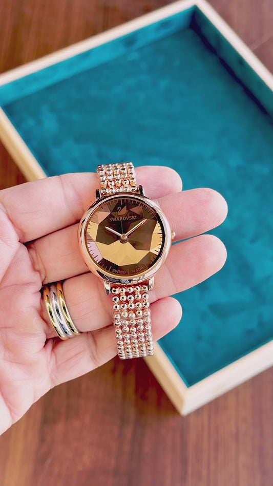 S_WAROVSK_I LADIES WATCH ROSE BROWN